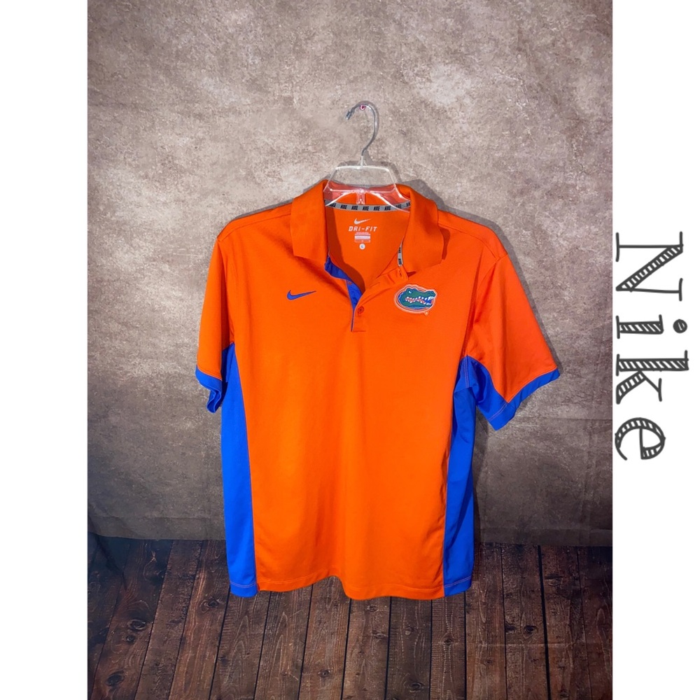 NIKE Florida Gators 🐊 polo shirt-size Large-blue & orange-EUC